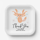 Pastel Axolotl Ocean Created Baby shower Papieren Bordje (Voorkant)