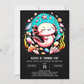 Pastel Axolotl Onder het Zee Verjaardagsviering Kaart (Voorkant)