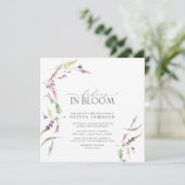 Pastel Babies in Bloom Script Bloemen Baby Shower Kaart (Staand voorkant)