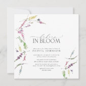 Pastel Babies in Bloom Script Bloemen Baby Shower Kaart (Voorkant)