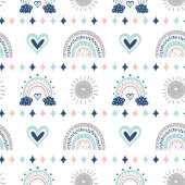 Pastel Baby Blanket Navy Pink Boho Vibes Fleece Deken