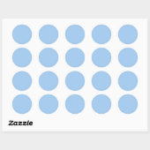 Pastel Baby Blauw Effen Kleur Ronde Sticker (Vel)