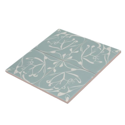 Pastel Baby Blauw & Wit Decoratief Abstract Tegeltje (Zijkant)