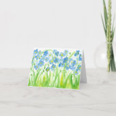 Pastel Baby Blauwe Waterverf Bloemen Dank u Bedankkaart (Voorkant)