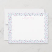 Pastel Baby Bloemen Golf Rand Notitiekaart Kaart (Voorkant)