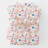 Pastel Baby Blue Baby Pink Hot Air-ballonnen Inpakpapier Vel (In situ)