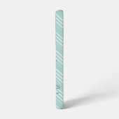 Pastel baby blue Chevron Pattern - Script Name Samsung Galaxy Hoesje (Linkerkant)