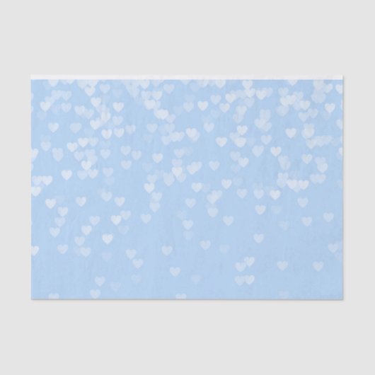 Pastel Baby Blue Confetti Hearts Tissuepapier (Voorkant)