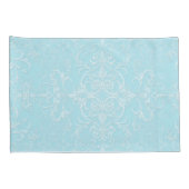Pastel Baby Blue Double Damask Patroon Kussensloop (Achterkant-Rechts)