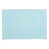 Pastel Baby Blue Double Damask Patroon Kussensloop (Voorkant-Rechts)