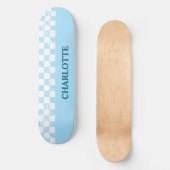 Pastel Baby Blue Gecontroleerd Persoonlijk Skateboard (Voorkant)
