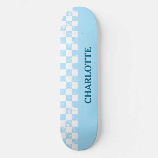 Pastel Baby Blue Gecontroleerd Persoonlijk Skateboard (Voorkant)