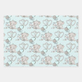 Pastel Baby Boy Cute Elephant Inpakpapier Vel (Voorkant)