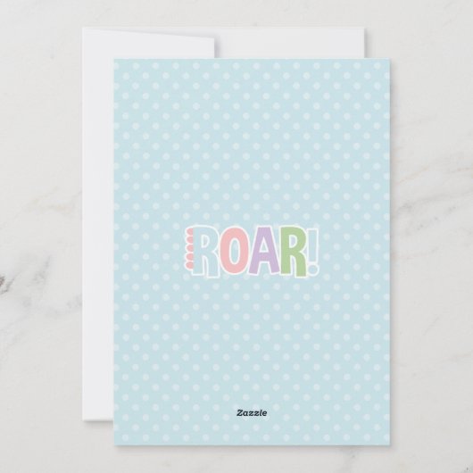 Pastel Baby Dinosaur Kids Verjaardagsfeest Feestdagenkaart (Achterkant)