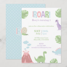 Pastel Baby Dinosaur Kids Verjaardagsfeest
