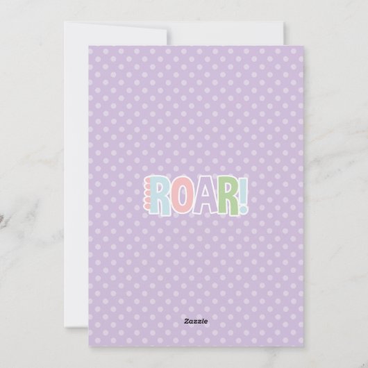 Pastel Baby Dinosaur Kids Verjaardagsfeest Feestdagenkaart (Achterkant)