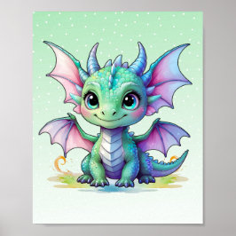 Pastel Baby Draak Print