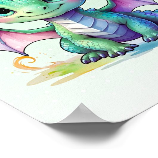 Pastel Baby Dragon Print (Hoek)
