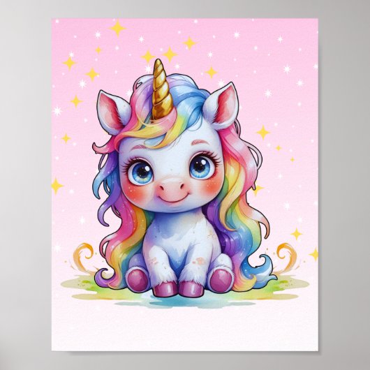 Pastel Baby Eenhoorn Print (Voorkant)