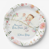 Pastel Baby Girl Baby shower Papieren Bordje (Voorkant)