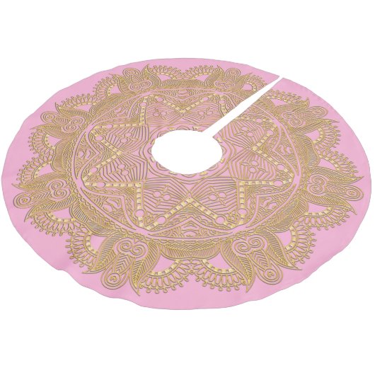 Pastel Baby Girl Pink Mandala Star Patroon Kerstboom Rok (Gekanteld)