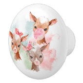 Pastel Baby Goats Keramische Knop (Rechts)