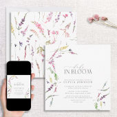 Pastel Baby in Bloom Script Bloemige Baby Shower Kaart