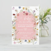 Pastel Baby in Bloom Wildflower Baby shower Kaart (Staand voorkant)