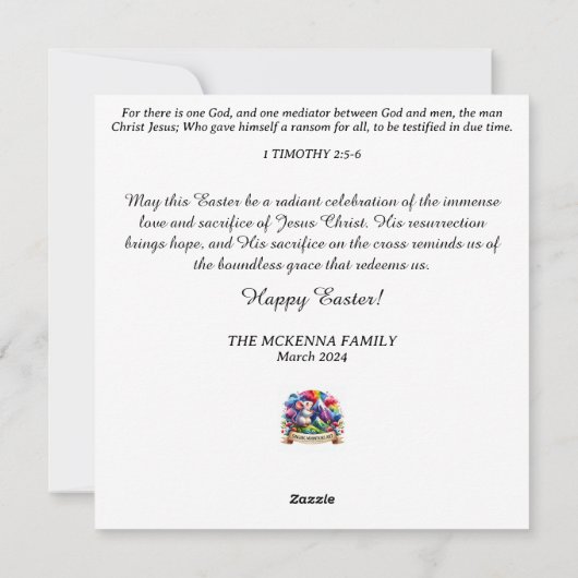 Pastel Baby Lamb en Mama Christelijk Pasen Feestdagenkaart (Achterkant)