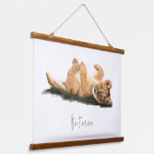 Pastel Baby Lion Cub Soft Wildlife Art Print Hangend Wandkleed (Gebogen)