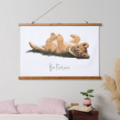 Pastel Baby Lion Cub Soft Wildlife Art Print Hangend Wandkleed (Slaapkamer)