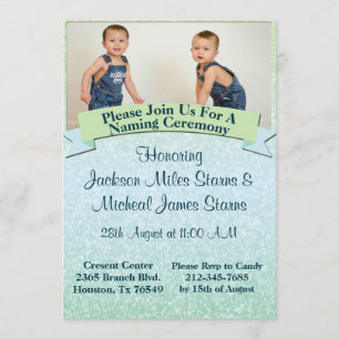 Pastel Baby Naming Ceremony Invite Kaart