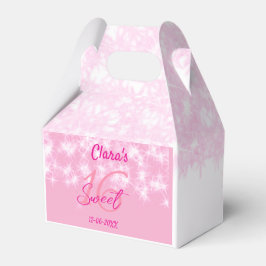 Pastel baby pink sweet 16 birthday naam toevoegen  bedankdoosjes