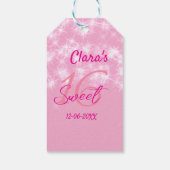 Pastel baby pink sweet 16 birthday naam toevoegen cadeaulabel (Achterkant)