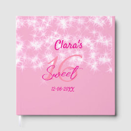 Pastel baby pink sweet 16 birthday naam toevoegen  gastenboek