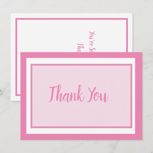 Pastel Baby Roze Bedankkaart (Voorkant / Achterkant)