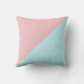 Pastel Baby Roze Blauwe Grafische Solid Kleur Kussen (Achterkant)