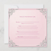 Pastel Baby roze Silver Butterfly Event Kaart (Achterkant)