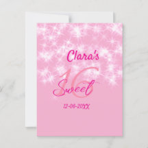 Pastel baby roze sweet 16 verjaardag naam toevoege
