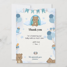 Pastel Baby Shower Bedankkaart