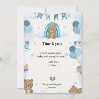 Pastel Baby Shower Bedankkaart