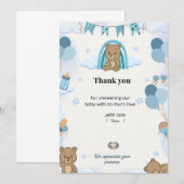 Pastel Baby Shower Bedankkaart (Voorkant / Achterkant)