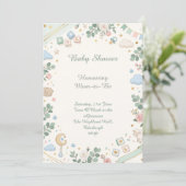 Pastel Baby Shower Kaart (Staand voorkant)