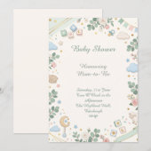 Pastel Baby Shower Kaart (Voorkant / Achterkant)