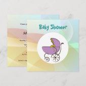 Pastel Baby Shower Kaart (Voorkant / Achterkant)