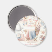 Pastel Baby Shower Save The Date Magneet (Voorkant / Achterkant)