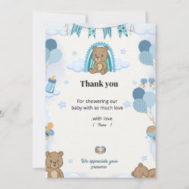 Pastel Baby Shower Thank You Card Bedankkaart