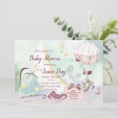 Pastel Baby shower Uitnodiging (Staand voorkant)