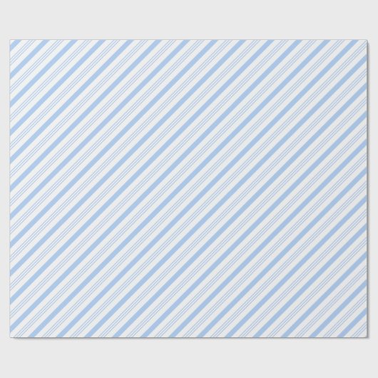 Pastel Baby Soft Blue en White Stripe Gift Cadeaupapier (Vlak)
