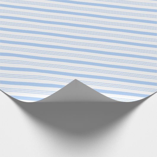 Pastel Baby Soft Blue en White Stripe Gift Cadeaupapier (Hoek)